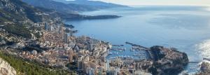 an aerial view of a city on the side of a mountain at Monte Carlo Border - Luxury cosy and modern flat in Beausoleil