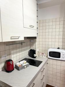 A kitchen or kitchenette at Domus Rome Incantevole Apt vicino Colosseo Foro Romano