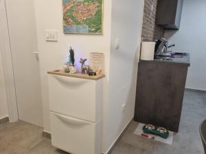Dapur atau dapur kecil di Apartman Lujzijana