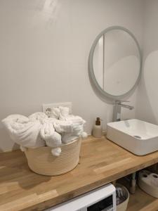 シエラネバダにあるSierra Nevada - Edificio Américaのバスルーム(鏡付きカウンター、タオル付)