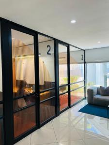 Χώρος καθιστικού στο The Bolton Rosebank, Rosey Cosy Escape