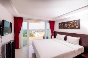 Ένα ή περισσότερα κρεβάτια σε δωμάτιο στο Kata sea View appartmens +36 φωτογραφίες