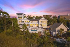 an aerial view of a large white house at Gulf Bridge by Stay on 30A- Pool, Bikes, Golf Cart in Inlet Beach
