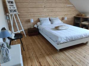 Posteľ alebo postele v izbe v ubytovaní Chambres d'hôtes de charme sur LE MANS