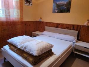 a bedroom with two beds and a table and a window at Gîte Espace et Montagne in Aragnouet +11 photos