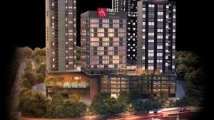 a rendering of a tall building at night at X - The Papermill - Sunway Subang Jaya USJ1 SEGi Monash INTI Taylor Sunway Lagoon in Subang Jaya