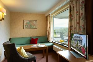 TV a/nebo společenská místnost v ubytování Romantik Hotel Störmann