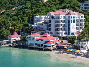 an aerial view of a resort on a beach at Cane Garden Bay Beach Hotel in Cane Garden Bay