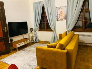 Μια τηλεόραση ή/και κέντρο ψυχαγωγίας στο Plně vybavený apartmán u Velkého náměstí 3, Wi-Fi, Netflix, vana