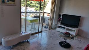 Telewizja i/lub zestaw kina domowego w obiekcie Moderne Appartement Cannes Californie