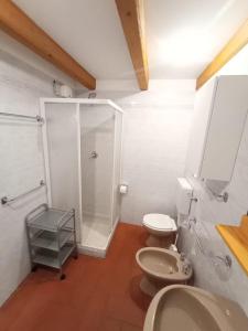 a bathroom with two toilets and a shower at TOP Appartamenti in Passo del Tonale +27 photos
