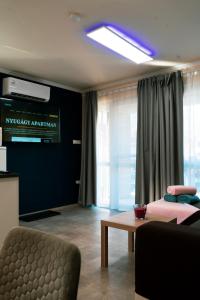 加尔多尼Nyugágy Apartman的带沙发和桌子的客厅