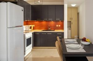 Kuchyň nebo kuchyňský kout v ubytování Ascuri Apartment