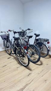 a group of bikes parked in a room at Appartamento al Gallo con terrazzo in Arco