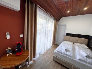 Ένα ή περισσότερα κρεβάτια σε δωμάτιο στο Modern StudioNr3 Kitchen bathroom Terrace