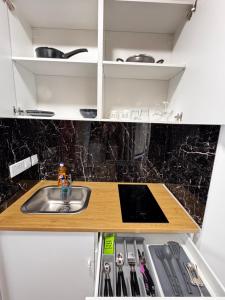 Η κουζίνα ή μικρή κουζίνα στο Modern StudioNr3 Kitchen bathroom Terrace