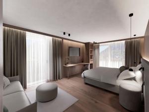 A bed or beds in a room at Rainell Dolomites Retreat