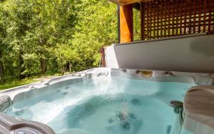 ファーニーにあるThe Alders Chalet - by Fernie Central Reservationsの家の裏庭にあるジャグジー +33枚の写真