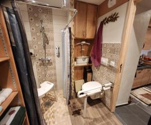 Koupelna v ubytování Les clés des pistes + 57 fotografií