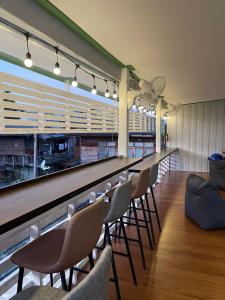 Green Cabin Hostel的休息区