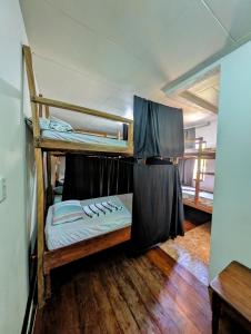 Rúm í herbergi á Screaming Gecko Hostel
