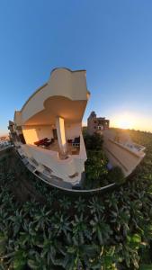 a building on top of a field of plants at Sunset Haven in Luxor