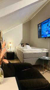 Voodi või voodid majutusasutuse Narvik Hotel Wivel toas