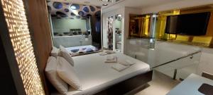 Χώρος καθιστικού στο Mint Motel