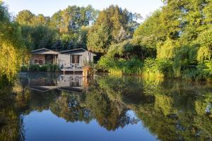 a cabin in the middle of a lake at Dom na wsi, Agroturystyka BlueBeaver in Wleń