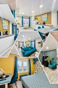 a collage of photos of a house at Suite Maëlle - Évasion & Confort in Bray-Dunes +27 photos