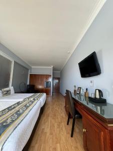 TV a/nebo společenská místnost v ubytování Hotel Onix