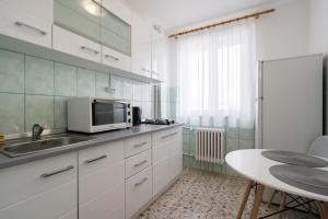 Kuchyň nebo kuchyňský kout v ubytování City View Apartment with Private Balcony