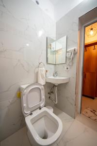 Koupelna v ubytování Aila Apartament