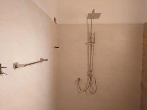 a shower in a bathroom with a shower head at Balazo in Ahangama