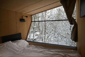 Giường trong phòng chung tại Sleep Space 34 - Green Tiny Village Harz