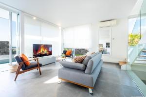 Χώρος καθιστικού στο Villa Eva