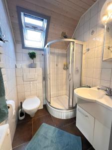 Vannituba majutusasutuses Natur pur mit Seeblick & Sauna - Ferienhaus Helly von Mein-Seepark