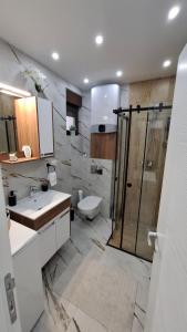 Phòng tắm tại Divcibarski Izvor Apartman 12