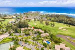 an aerial view of a resort with the ocean at Kuilima Golf Retreat in Kahuku