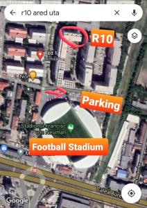 a screenshot of a map of a city at ARAD Chic Apartament UTA in Arad +5 photos