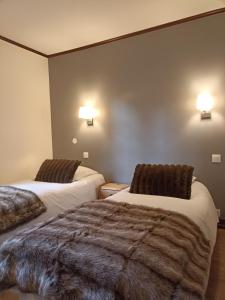 Chalet Appart'Hôtel l'Eau Vive客房内的一张或多张床位