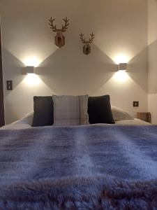 Chalet Appart'Hôtel l'Eau Vive客房内的一张或多张床位