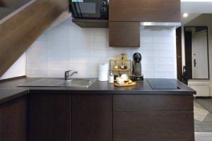 A kitchen or kitchenette at Budapest Downtown Museum Apartments