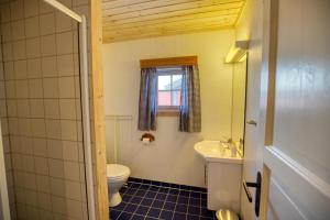 a bathroom with a toilet and a sink at Nostalgic Cabin with 3 BR, Fireplace, and Terrace in Beitostøl +31 photos