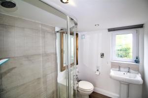a bathroom with a toilet and a sink at 3 Bedrooms - 2 Bath Rooms - Dog Friendly - Parking in Berwick-Upon-Tweed +44 photos