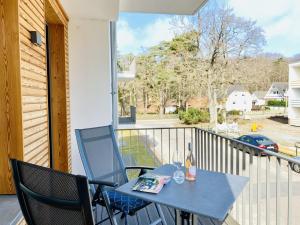 Μπαλκόνι ή βεράντα στο Ferienwohnung Meer & Mehr Parkvillen Carlota und Candela Baabe