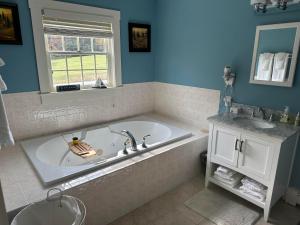 a bathroom with a tub and a sink at Sugar Hill Inn in Sugar Hill