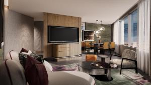 TV a/nebo společenská místnost v ubytování JW Marriott Auckland