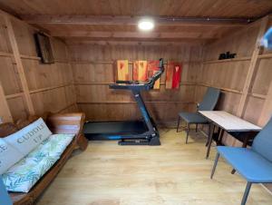 a room with a gym with a treadmill in it at SONG House in London