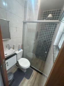 Phòng tắm tại Loft em Copacabana